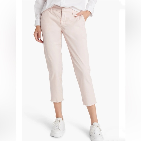 Frank & Eileen Wicklow Cotton Crop Chinos In Vintage Rose Size 4